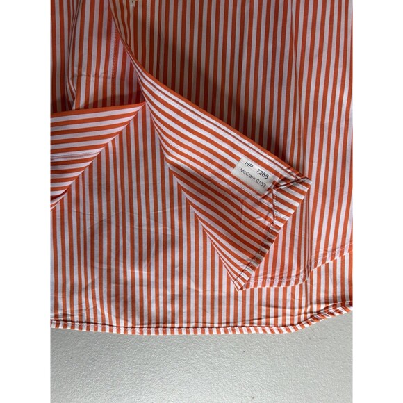 Ralph Lauren Classic Fit Orange White Stripe Long Sleeve Button Down Green Pony - Picture 9 of 16